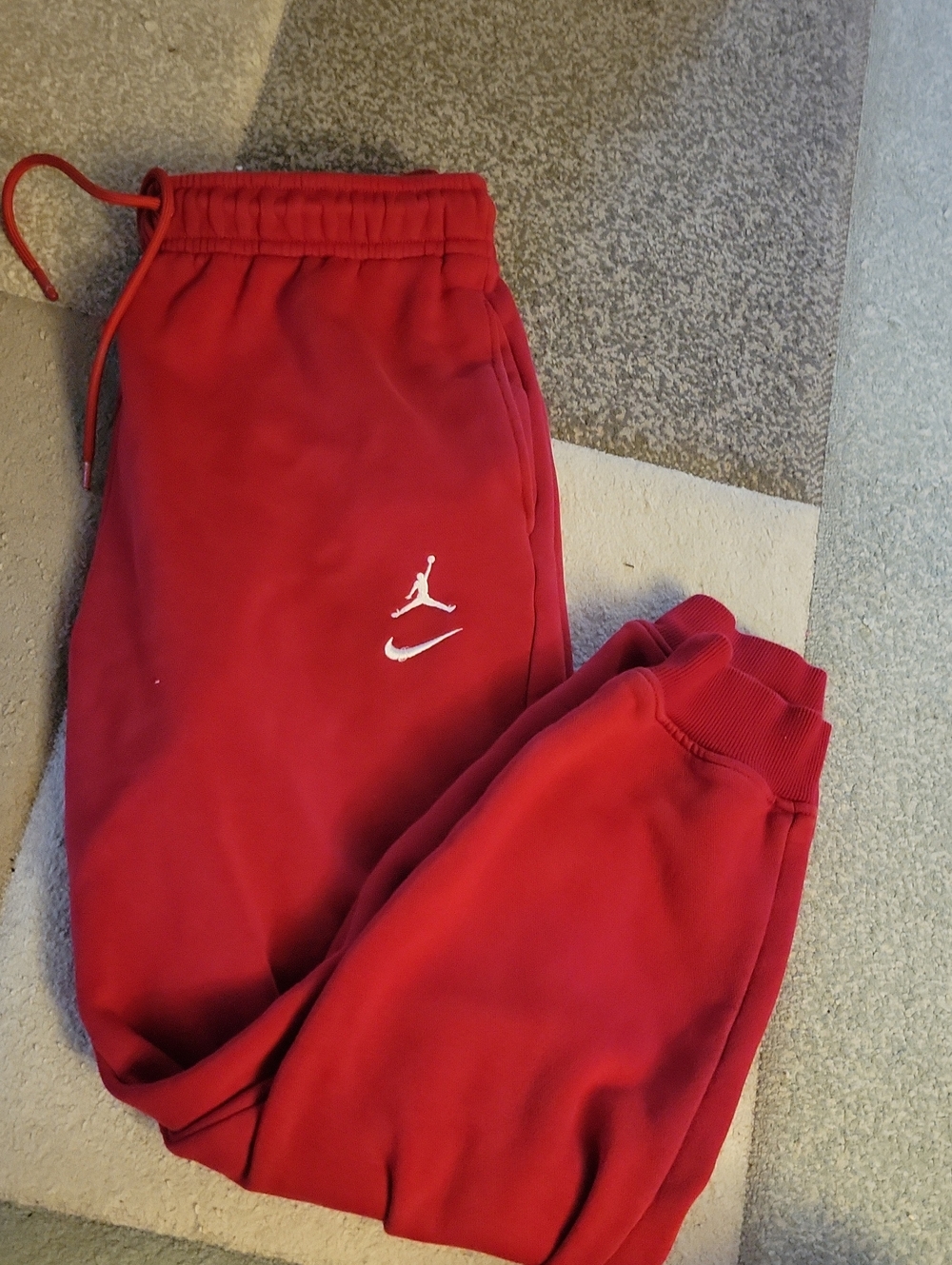 Nike Red Mens Fleece Joggers with Jumpman Logo